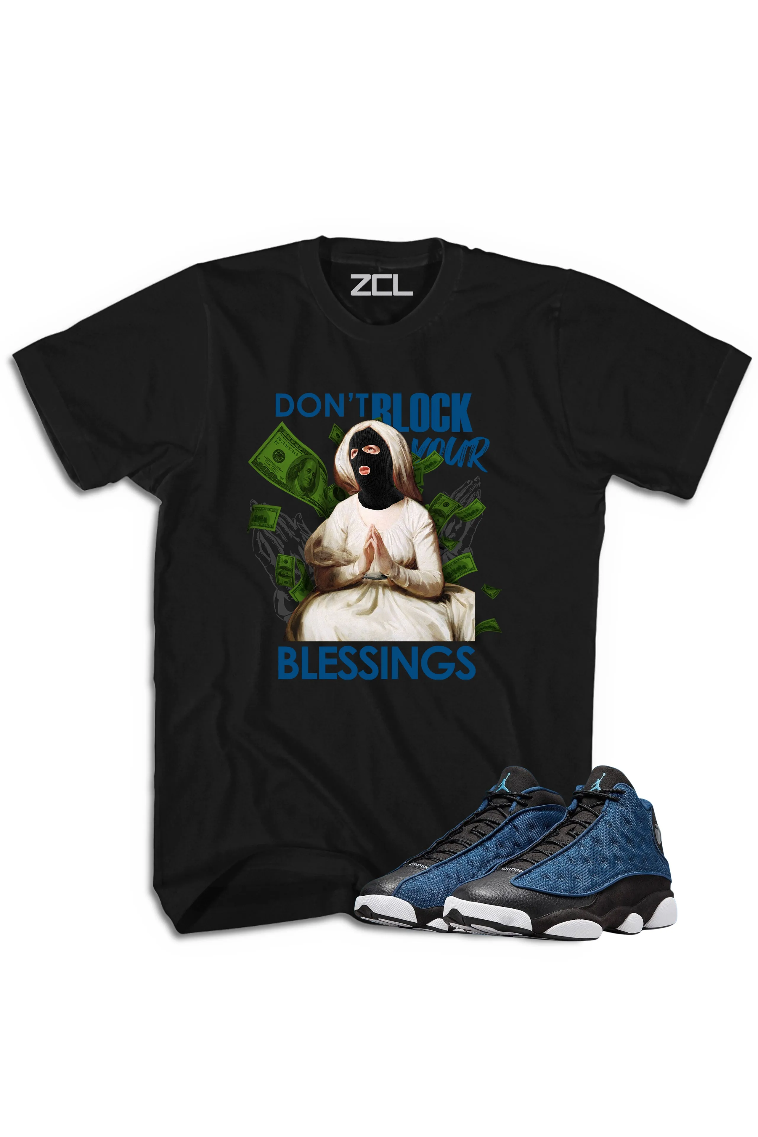 Air Jordan 13 "Don't Block Your Blessings" Tee Brave Blue