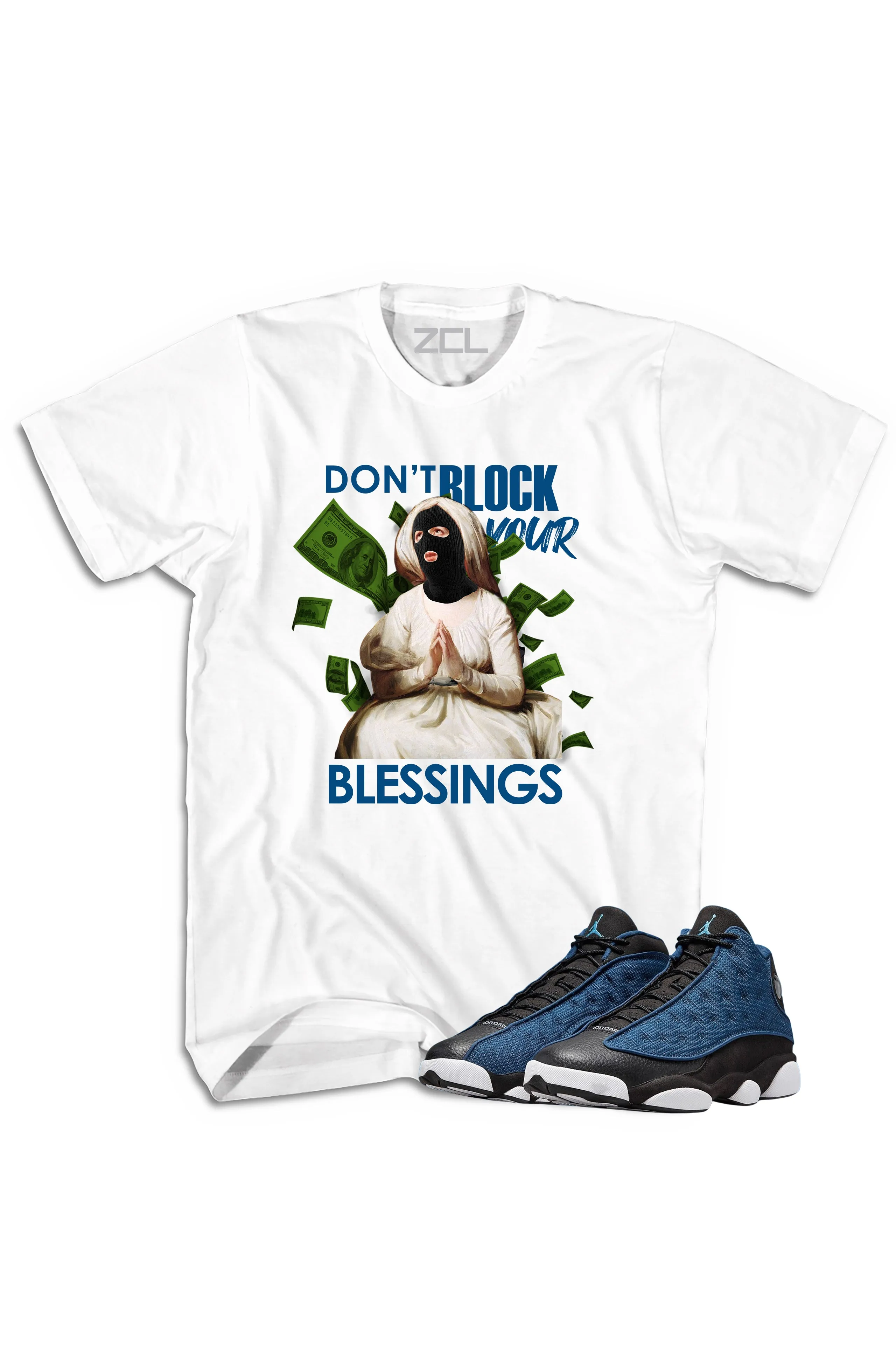 Air Jordan 13 "Don't Block Your Blessings" Tee Brave Blue