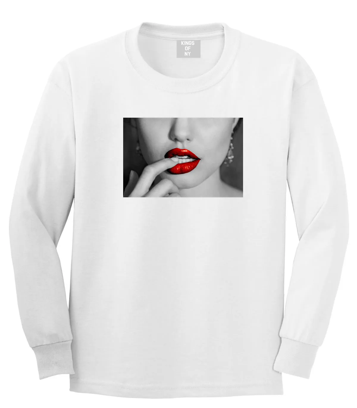 Angelina Red Lips Sexy Long Sleeve T-Shirt