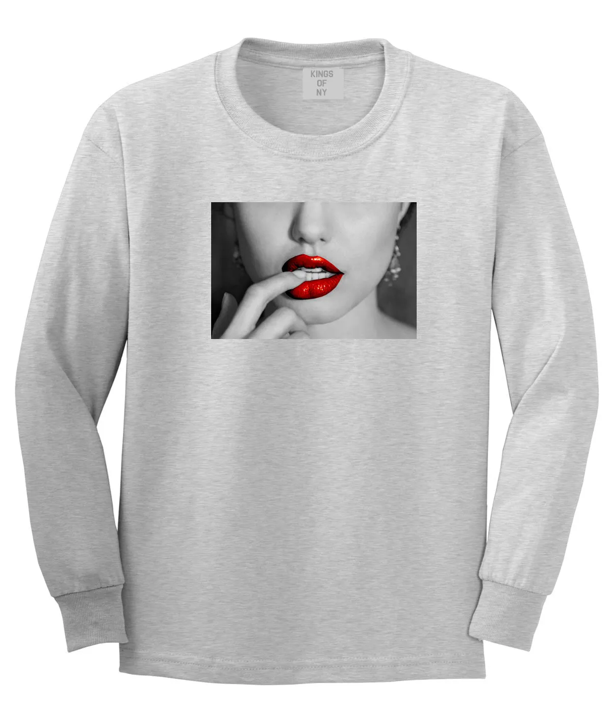 Angelina Red Lips Sexy Long Sleeve T-Shirt