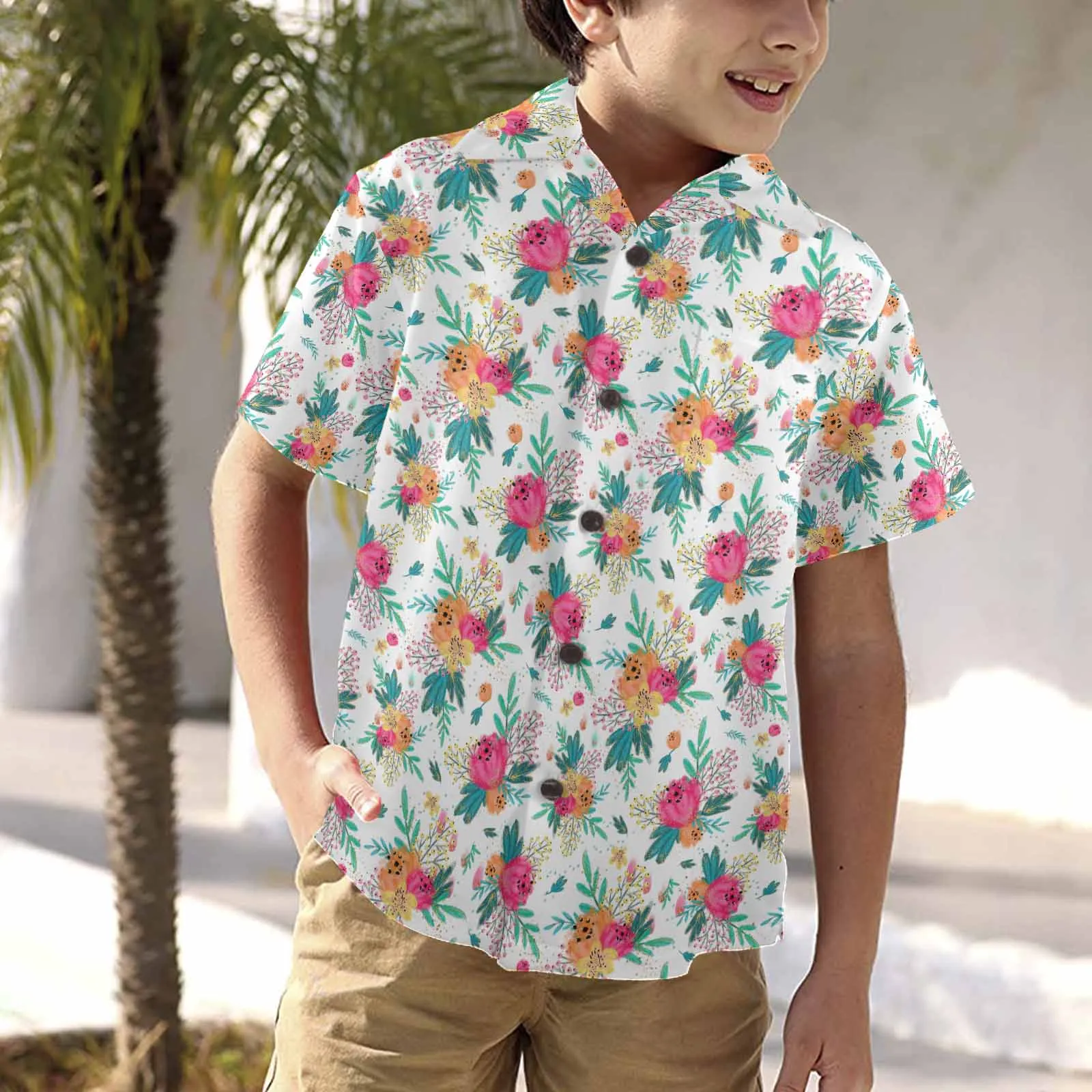 Australian Floral  Little Boys Hawaiian Shirt