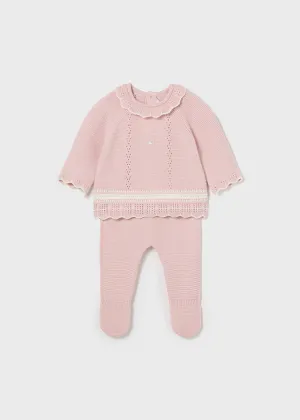 Baby Rose Sweater & Footed Pant Set - Select Size