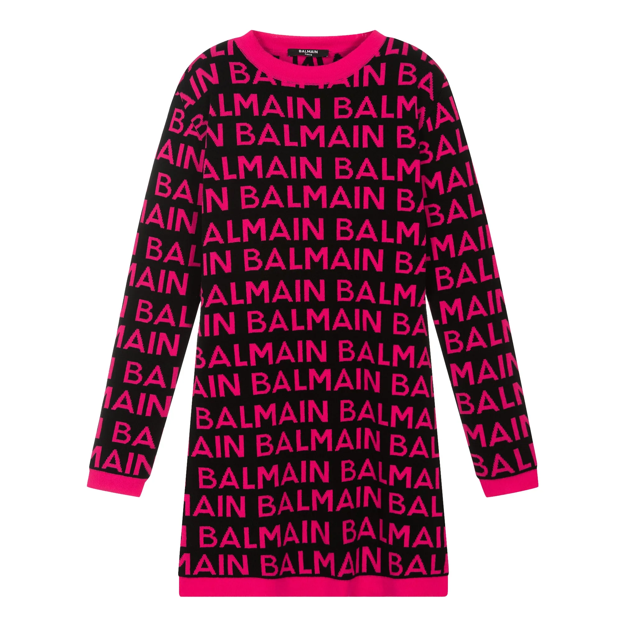 Balmain Fuchsia Logo Dress