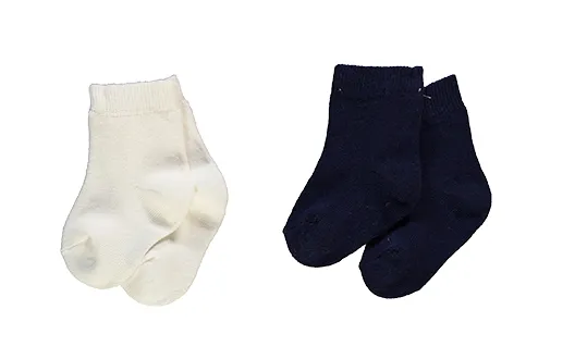 Bebetto Baby Boy Ankle High Socks Navy-Ivory 2Pk (0-36mths)