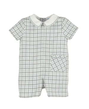 Blue Gingham Check Romper - Select Size