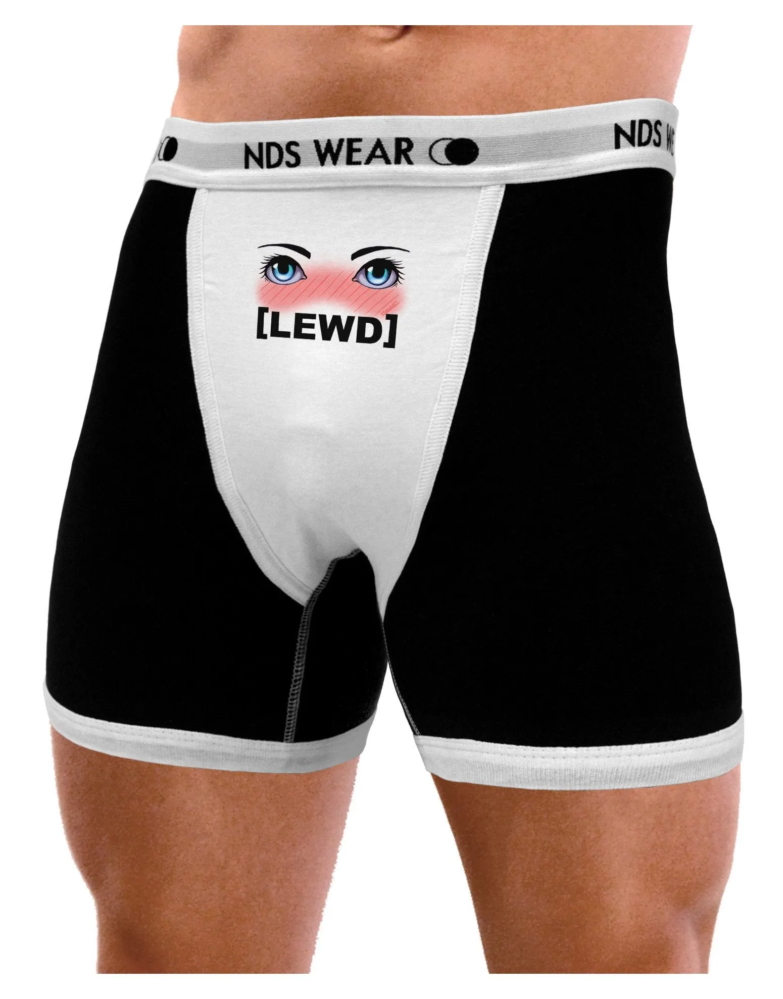 Blushing Anime Eyes Lewd Mens Boxer Brief Underwear