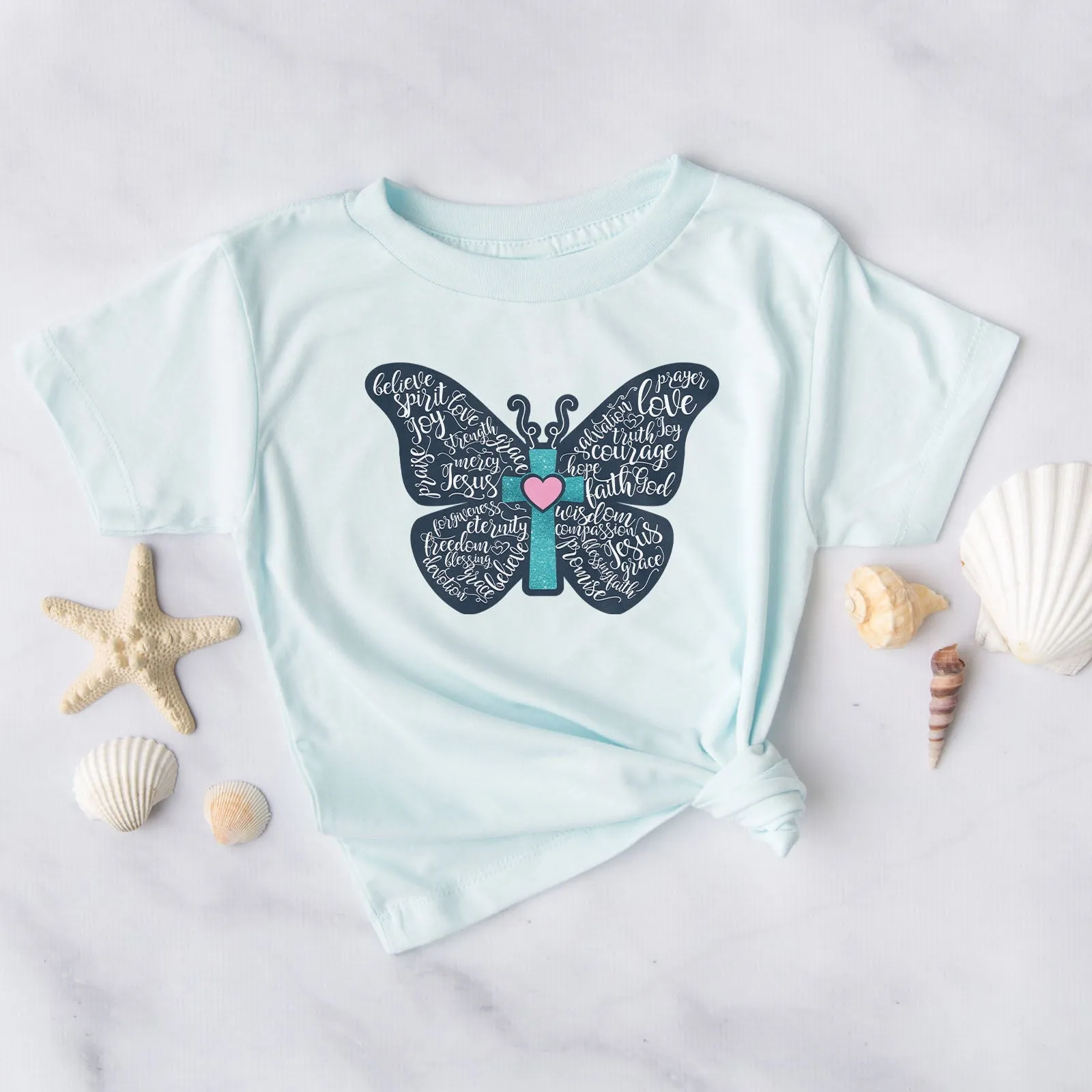 Christian Butterfly Tee Shirts For Women - Christian Shirts for Women - Religious Tee Shirts