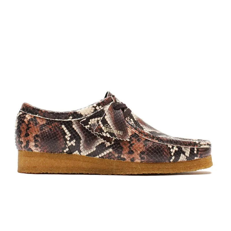 Clarks Wallabee Brown Snake Print 78216