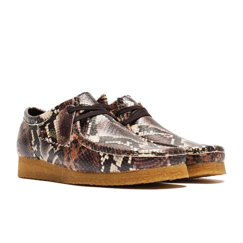 Clarks Wallabee Brown Snake Print 78216