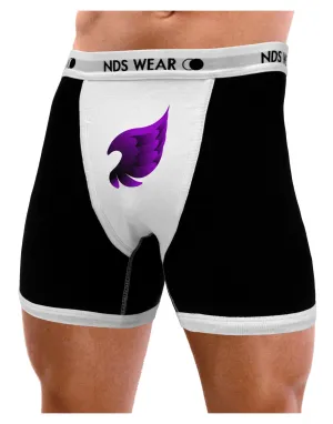 Cute Single Dark Angel Wing Black and Purple Mens Boxer Brief Underwear