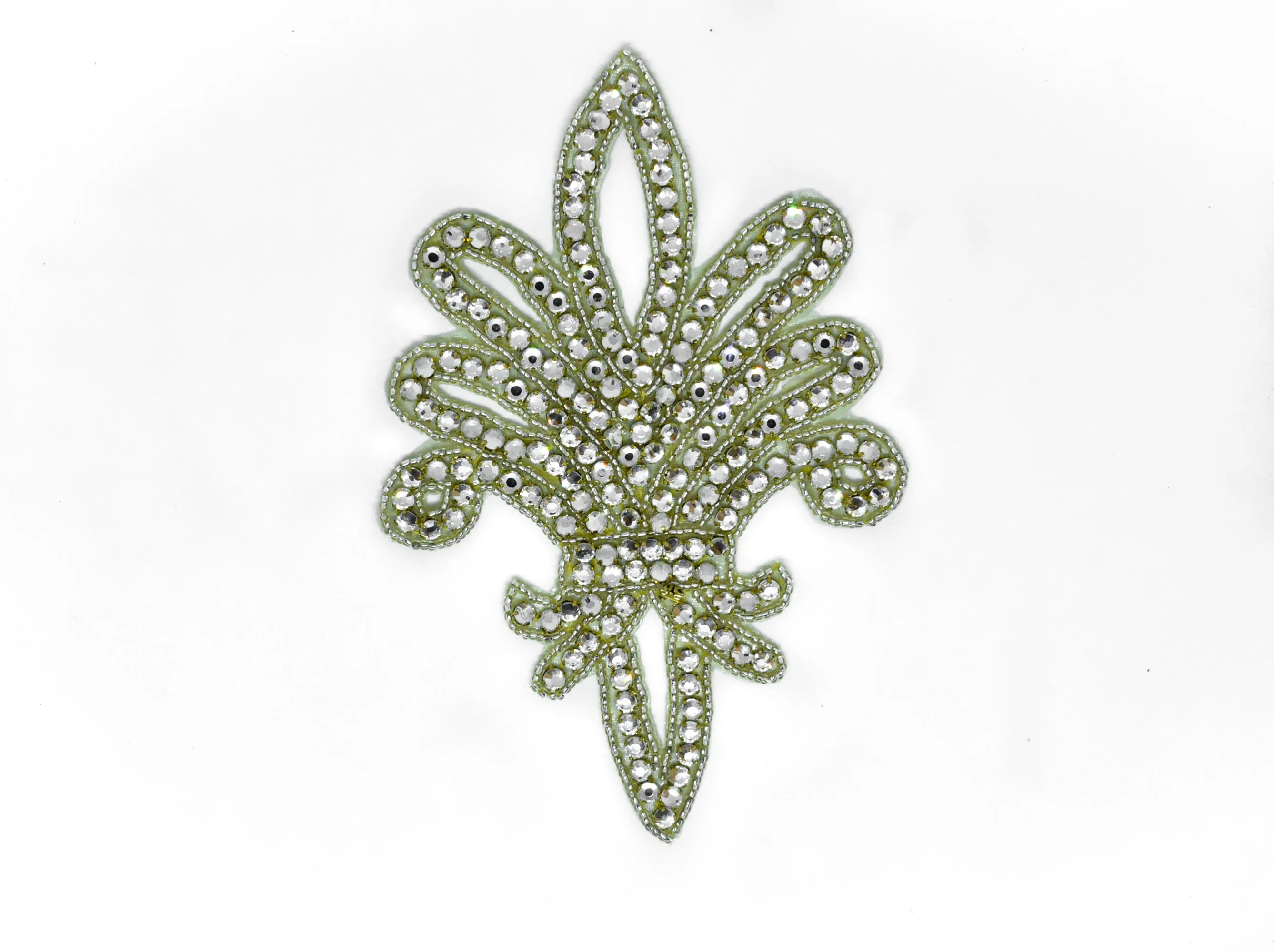 Fleur-de-lis Rhinestone Iron-On Patch/Applique 7" x 4.50" - 1 Piece