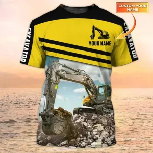 Heavy Equipment Excavator T Shirt Men Women, To My Husband Excavator