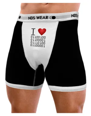 I Heart Binary Data Mens Boxer Brief Underwear