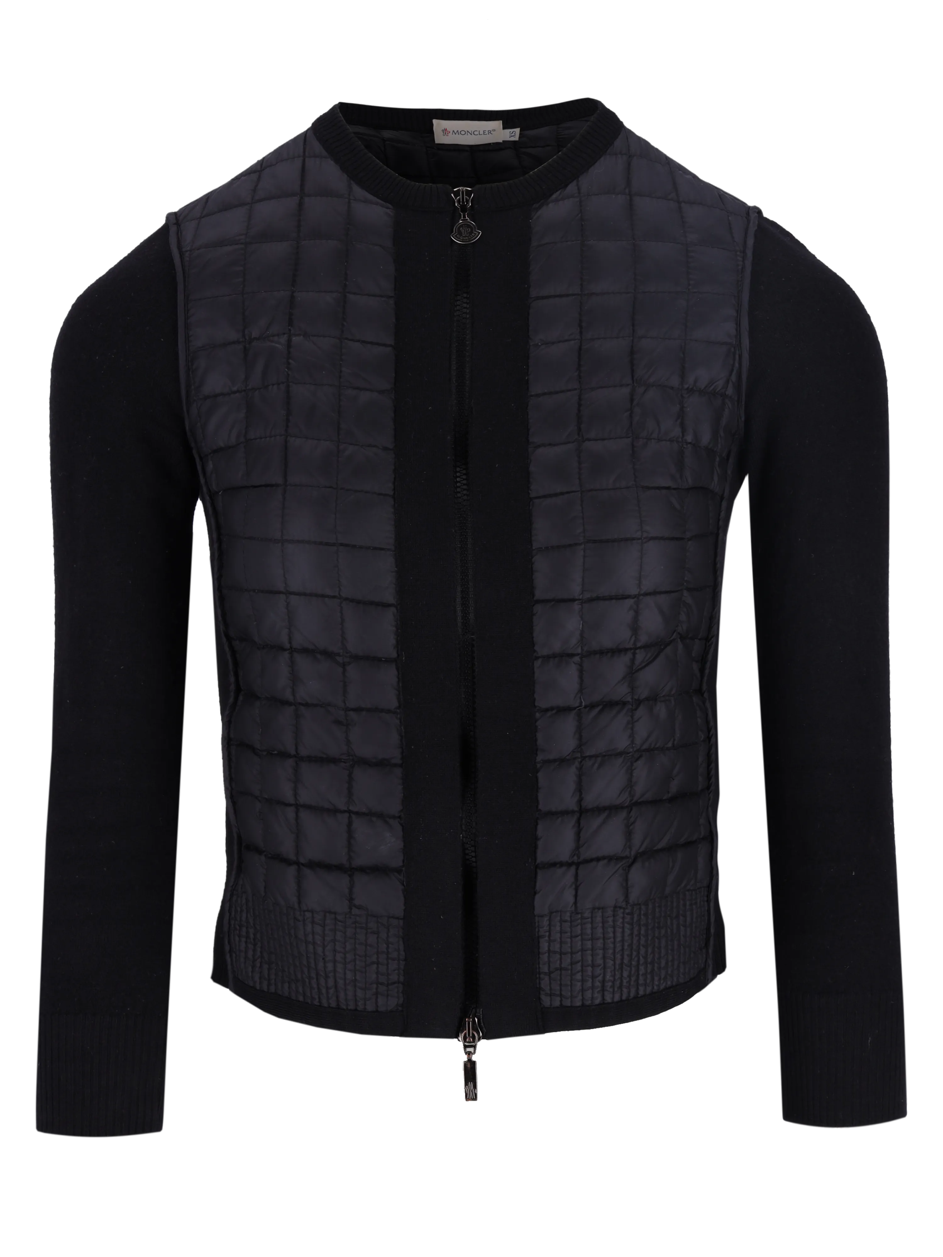 knit-sleeve padded jacket