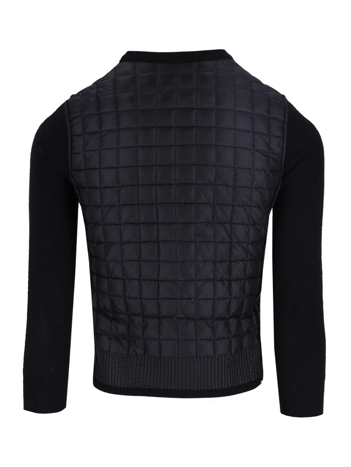 knit-sleeve padded jacket