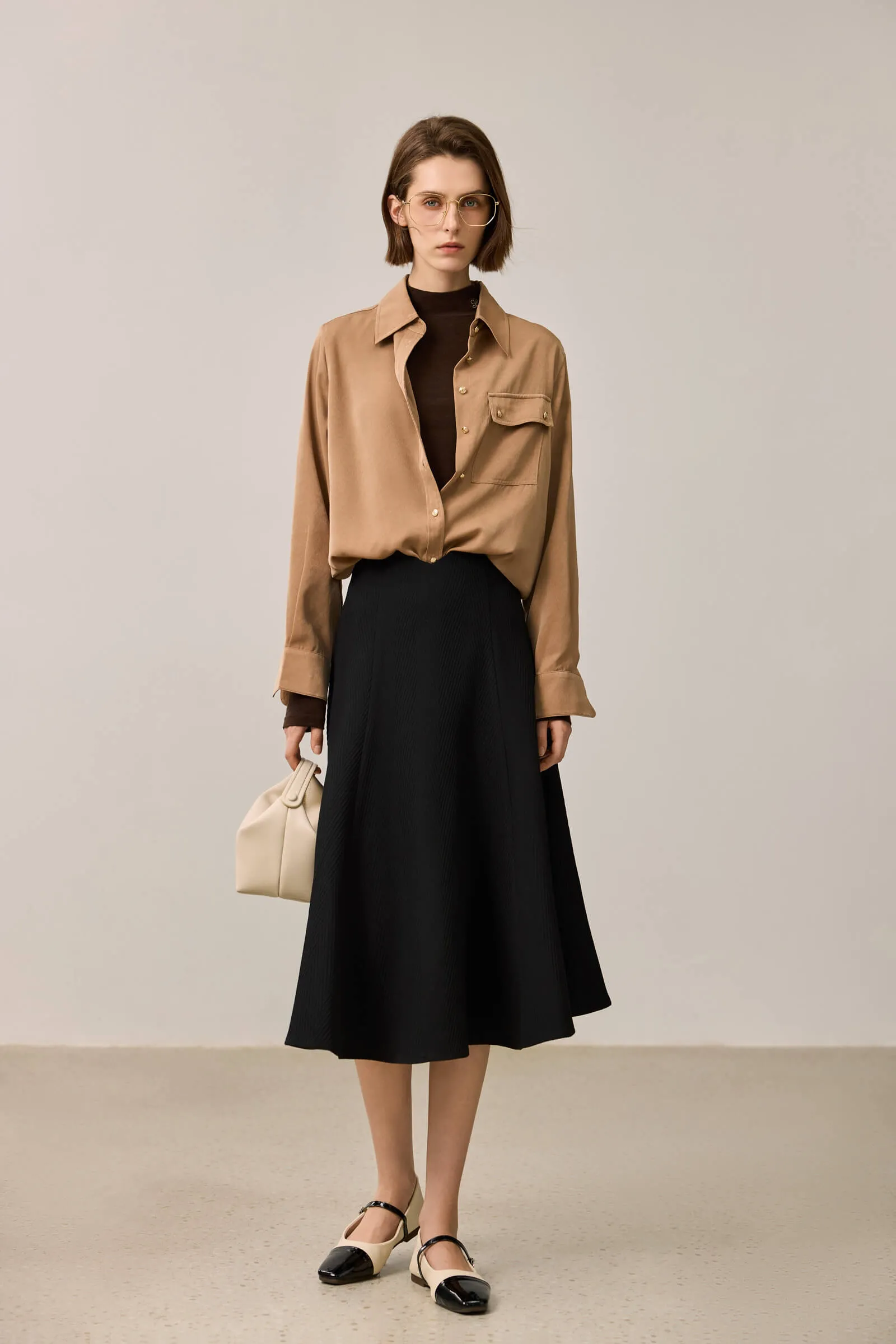 LILY Hepburn-Style High-Waist A-Line Skirt