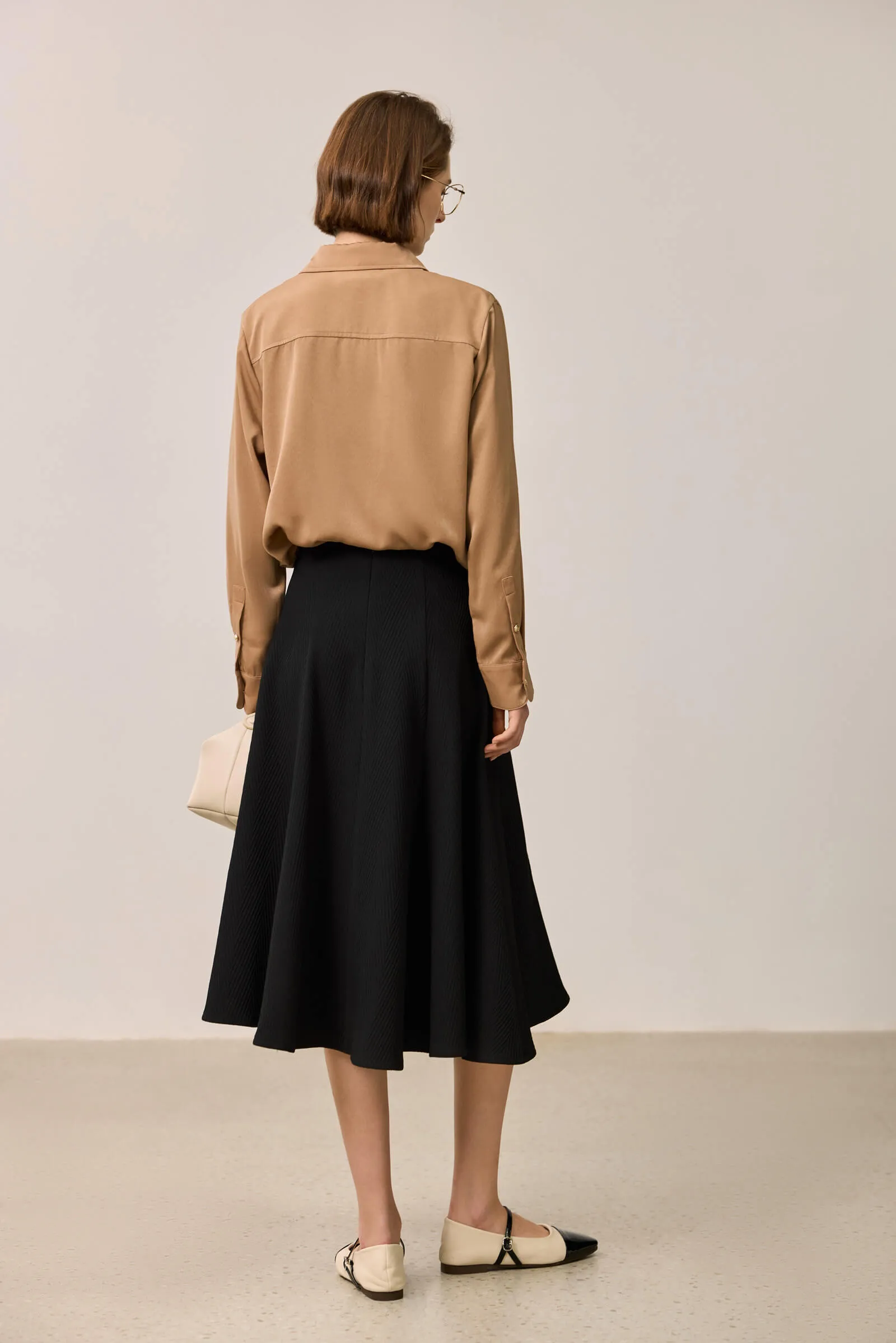 LILY Hepburn-Style High-Waist A-Line Skirt