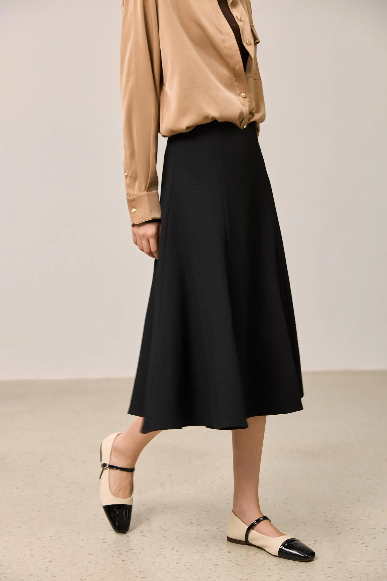 LILY Hepburn-Style High-Waist A-Line Skirt