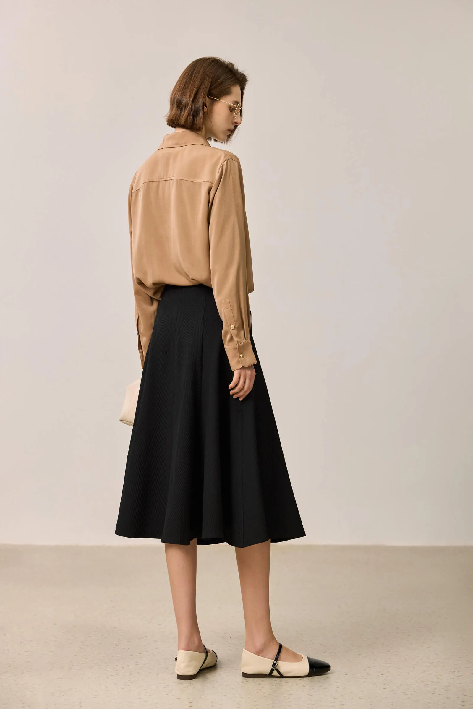 LILY Hepburn-Style High-Waist A-Line Skirt