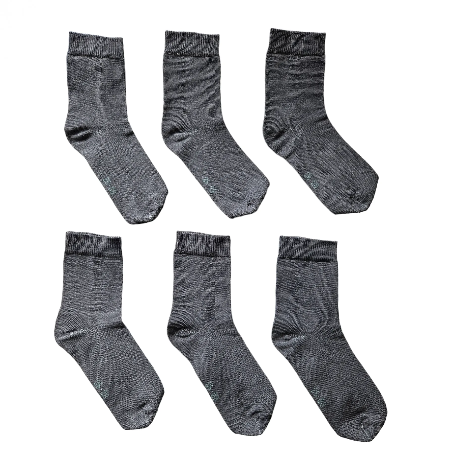 Little Team Cotton Rich Seamless School Socks Grey 6Pk (3-10yrs)