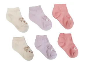 Little Team Cotton Rich Trainer Socks Cute Face 6Pk (0-8yrs)