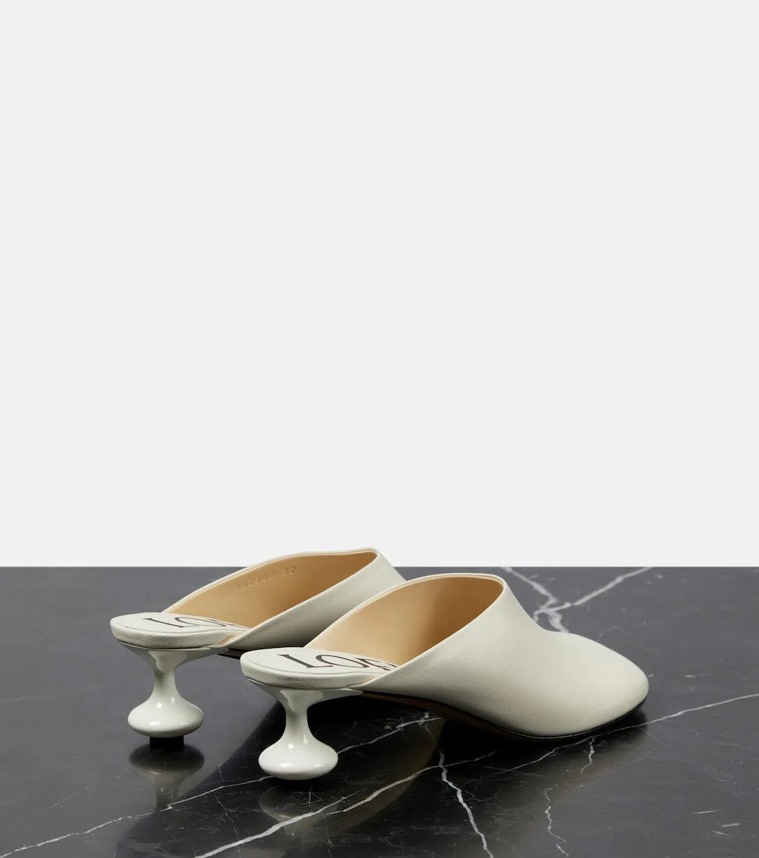 Loewe leather toy mules, white