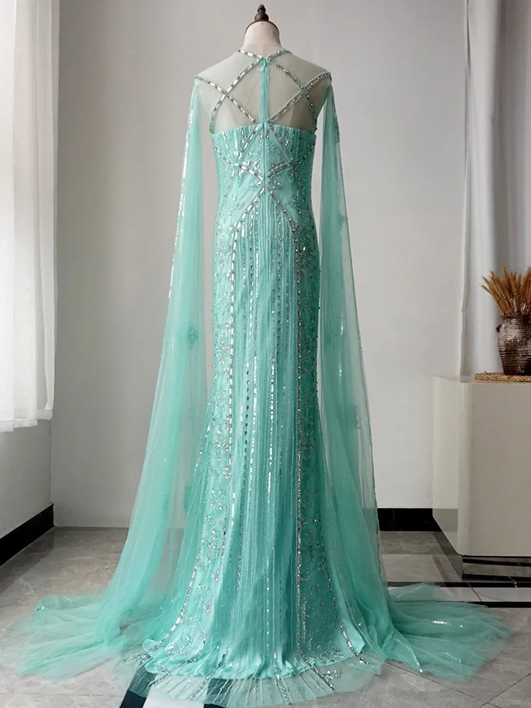 Luxury Mermaid Long Prom Dresses Gorgeous Full Beaded Long Evening Gown Formal Dresses FUE004