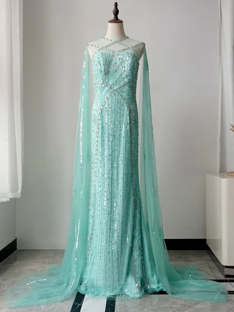 Luxury Mermaid Long Prom Dresses Gorgeous Full Beaded Long Evening Gown Formal Dresses FUE004