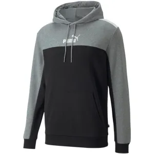 Men's Puma Ess  Block Hoodie Tr Grey-Black 847428 01