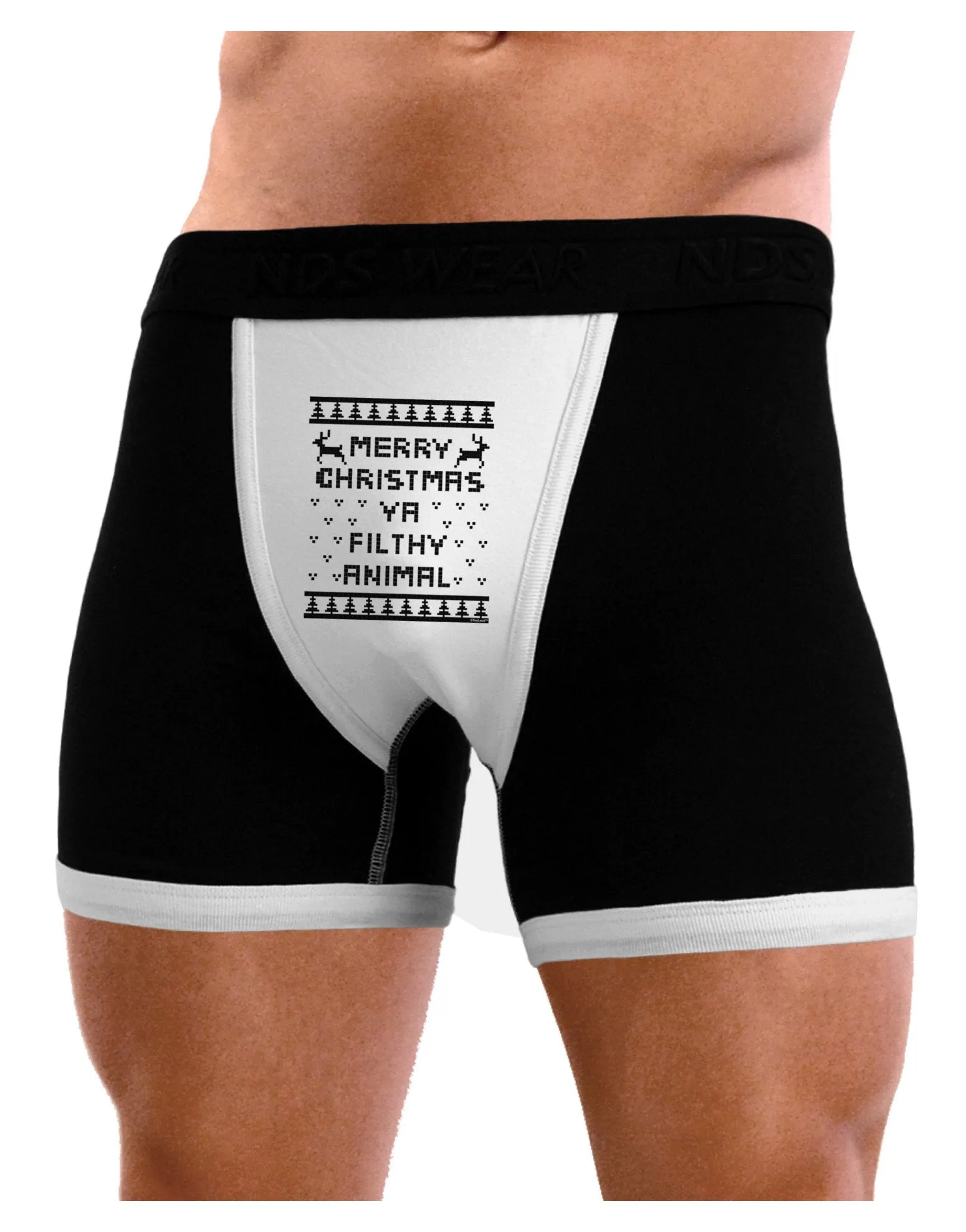 Merry Christmas Ya Filthy Animal Christmas Sweater Mens Boxer Brief Underwear