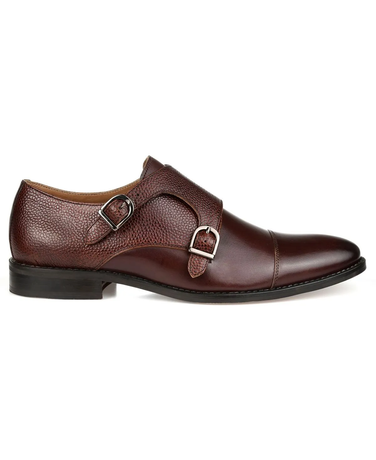 Monk Thomas & Vine Men's Calvin Double Strap Dress Shoes, Brown