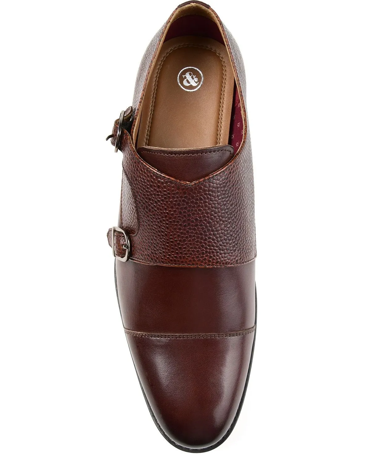 Monk Thomas & Vine Men's Calvin Double Strap Dress Shoes, Brown