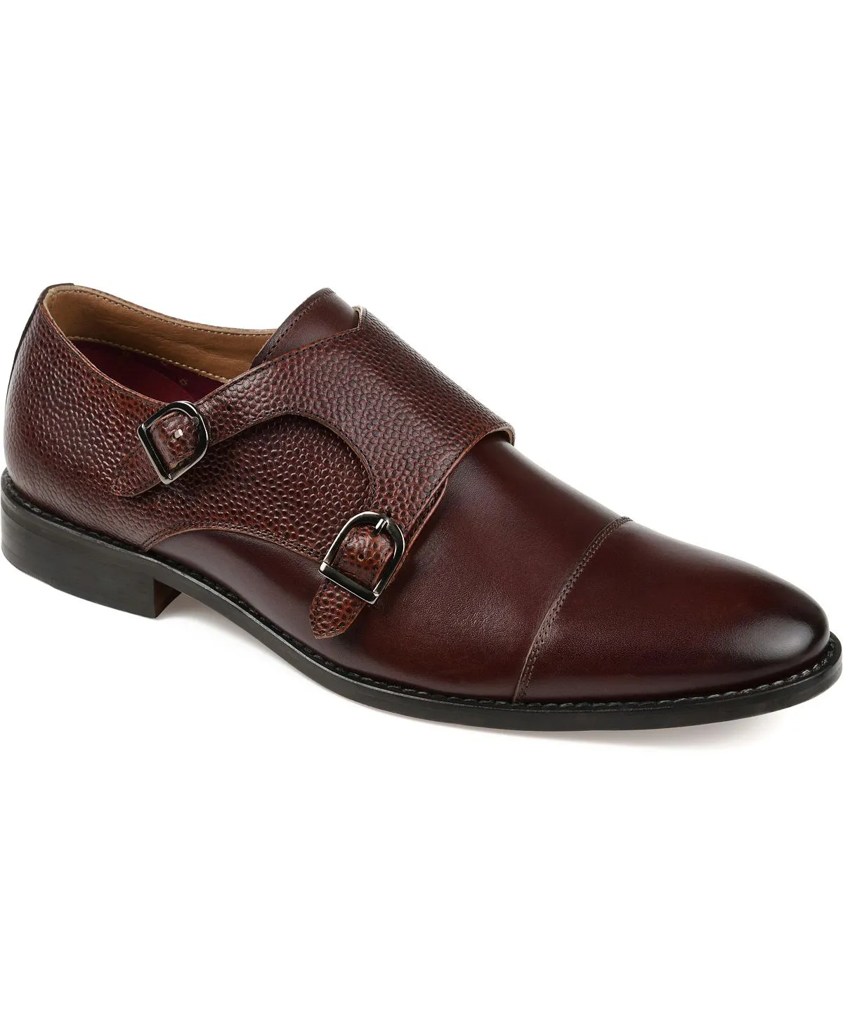 Monk Thomas & Vine Men's Calvin Double Strap Dress Shoes, Brown