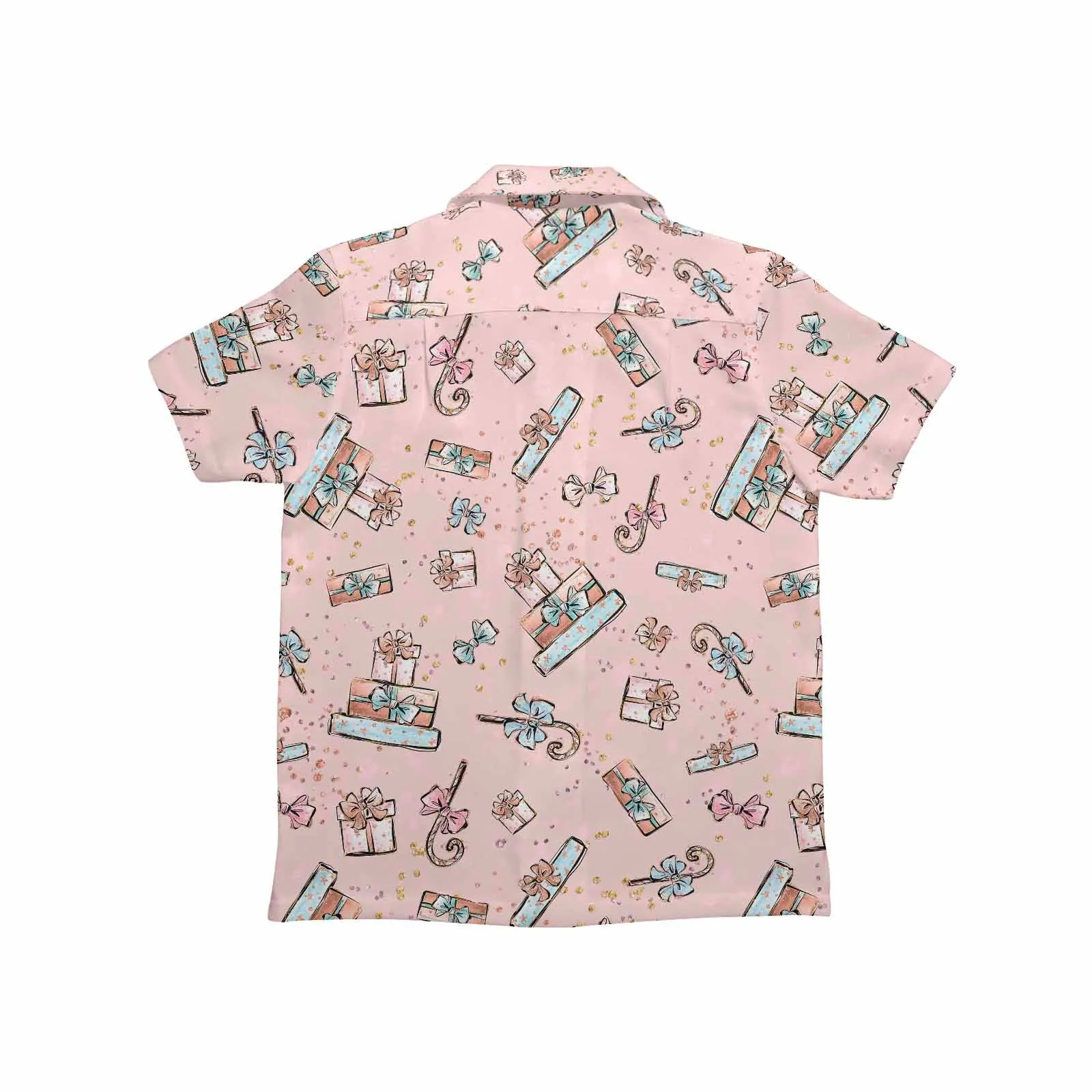 Pink Christmas  Little Boys Hawaiian Shirt