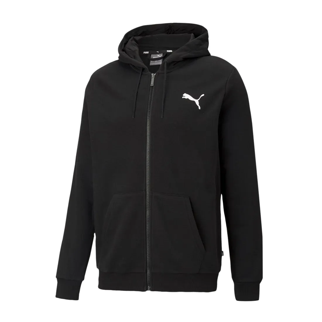 PUMA MEN ESSENTIAL SMALL LOGO FULL-ZIP HOODIE JACKET BLACK