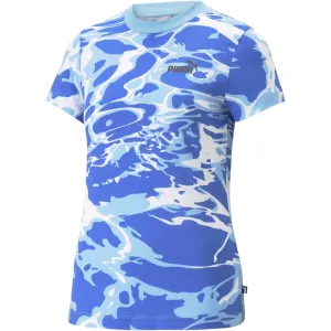 Puma Women's Summer Splash Tee - Blue / White