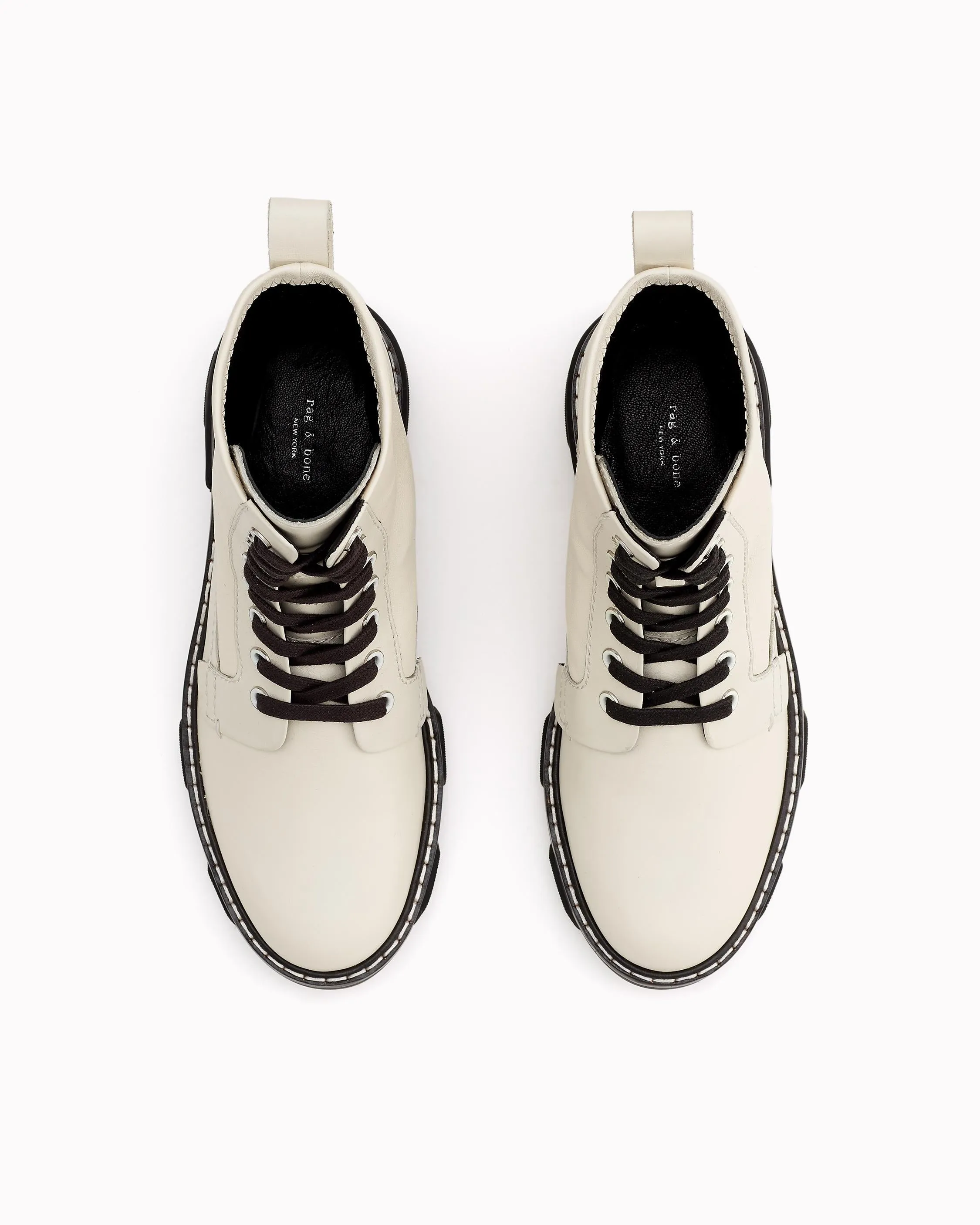 Rag & Bone Footwear - Shiloh Combat Boot in Antique White