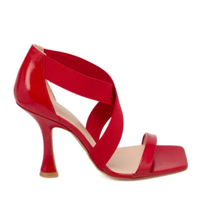 Red Patent Leather Women's Evening Shoes - SCB-A67399