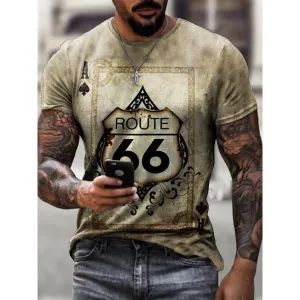 Retro 66 Road Map Casual T-Shirt