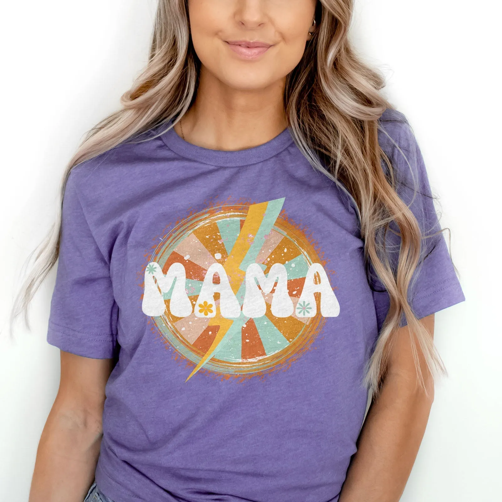 Retro Lightning Mama Tee Shirts For Women - Christian Shirts for Women - Religious Tee Shirts