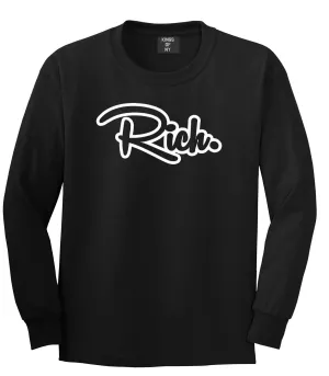 Rich Script Long Sleeve Boys Kids T-Shirt