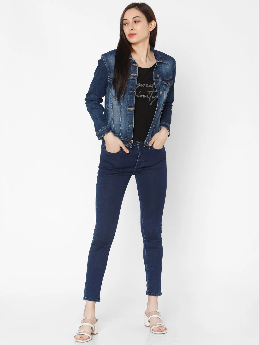 Spykar Blue Women Trucker Jacket