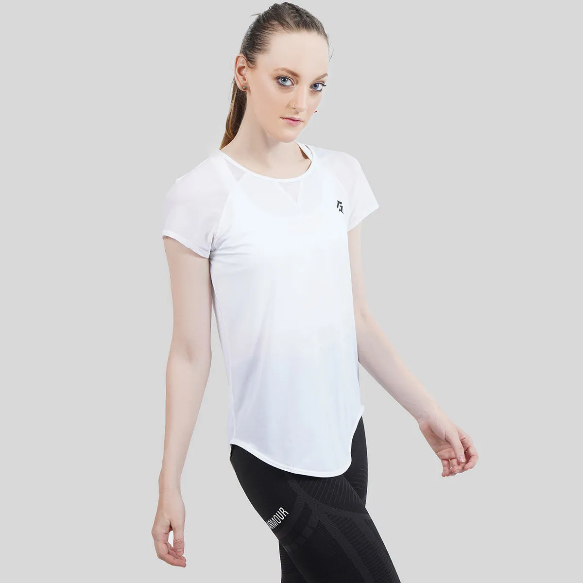 Stretch Net Tee (White)