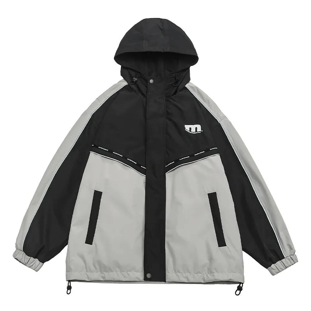 Stylish Men's Outdoor Reflective Hooded Jacket - SF2273