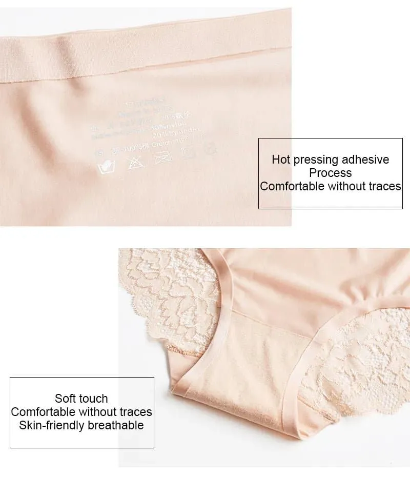 Sweet Lace Women's Panties - Sexy Floral Lace Briefs in 6 Colors - Low-Rise, Sizes M-4XL